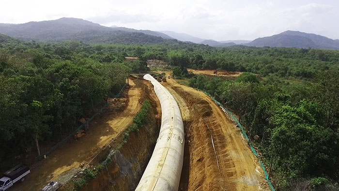 Mahaweli Project North Central Province canal A tunnel in the