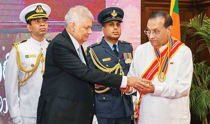 Ninth recipient: Karu Jayasuriya awarded Lanka’s highest national ...